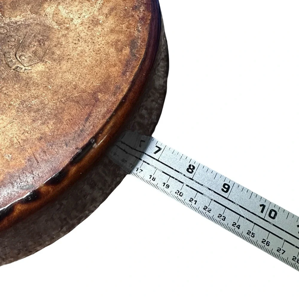 Antique Emile Henry French Stoneware Oval Baking Dish Brown Glazed Gratin Pan 8